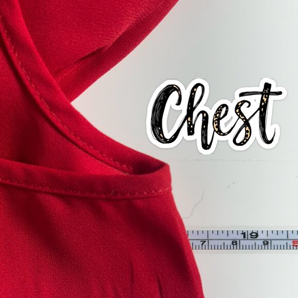 Express Women's Cold Shoulder Cami Top Size M Red Ruffle Lace Up Dressy Blouse - Picture 9 of 10